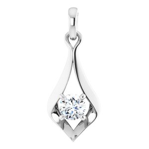 14K White 1/4 CTW Natural Diamond Pendant