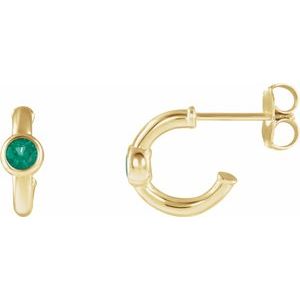 Lab-Grown Emerald J-Hoop Earrings