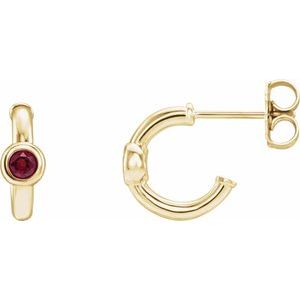 Lab-Grown Ruby J-Hoop Earrings