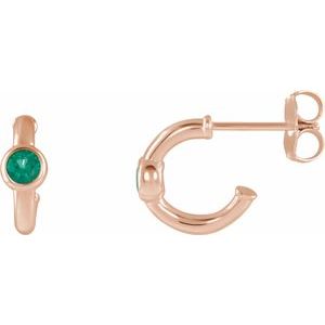 Lab-Grown Emerald J-Hoop Earrings