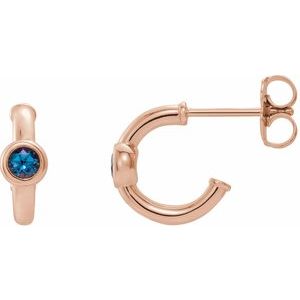 Lab-Grown Alexandrite J-Hoop Earrings