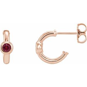 Lab-Grown Ruby J-Hoop Earrings