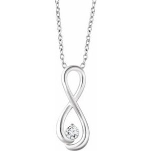 1/6 Ct Natural Diamond Infinity-Inspired Necklace