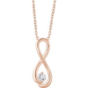 1/6 Ct Natural Diamond Infinity-Inspired Necklace