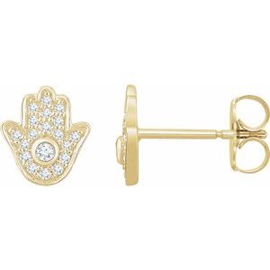 1/5 Ctw Natural Diamond Hamsa Earrings