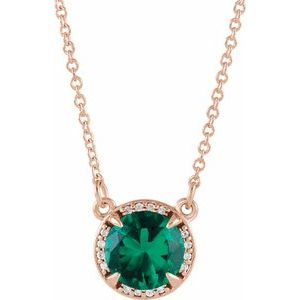 Lab-Grown Emerald And Natural Diamond Necklace