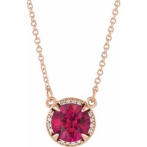 Lab-Grown Ruby And Natural Diamond Necklace