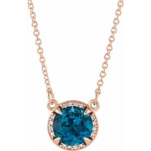 Natural Topaz And .04 Ctw Natural Diamond Necklace