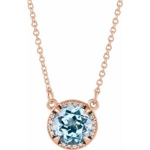 Natural Topaz And .04 Ctw Natural Diamond Necklace