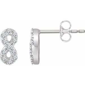 1/6 Ctw Natural Diamond Infinity-Inspired Earrings