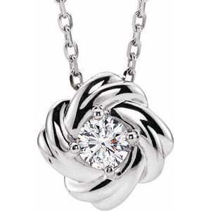 1/6 Ct Natural Diamond Knot Necklace