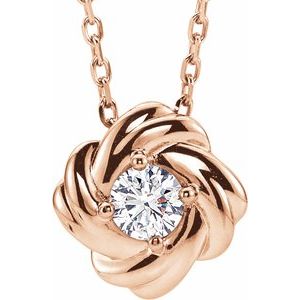 1/6 Ct Natural Diamond Knot Necklace