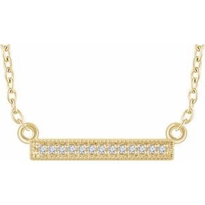 .05 Ctw Natural Diamond Bar Necklace