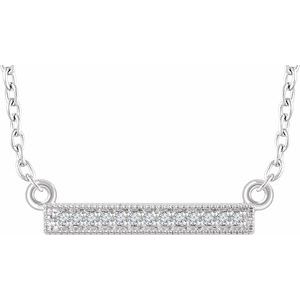 .05 Ctw Natural Diamond Bar Necklace