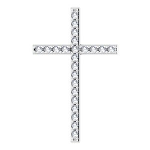 3/8 Ctw Natural Diamond Cross Pendant