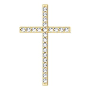 3/8 Ctw Natural Diamond Cross Pendant