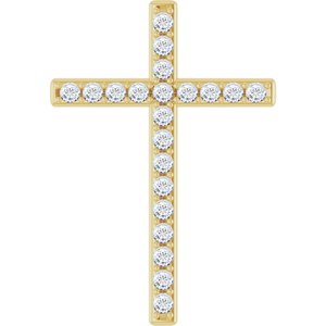 1 Ctw Natural Diamond Cross Pendant