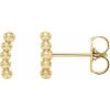 14K Yellow Curved Beaded Earrings