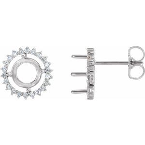 1/5 Ctw Natural Diamond Semi-Set Earrings