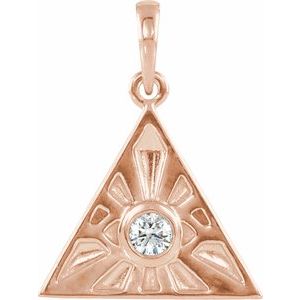 14K Rose 1/10 CTW Natural Diamond Eye of Providence Pendant