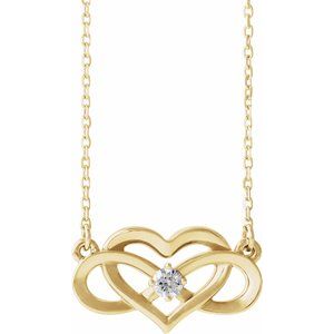 1/10 Ctw Natural Diamond Infinity-Inspired Heart Necklace