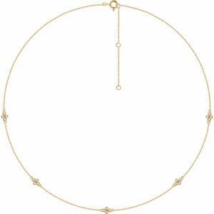 1/6 Ctw Natural Diamond Station Necklace