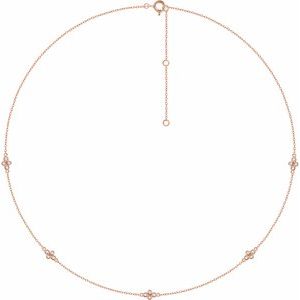 14K Rose 1/6 CTW Natural Diamond 5-Station 16-18″ Necklace