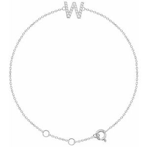 .07 Ctw Natural Diamond Initial Bracelet