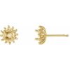 14K Yellow 4.1 mm Round 4-Prong Halo-Style Earring Mounting