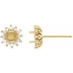 1/6 Ctw Natural Diamond Semi-Set Earrings