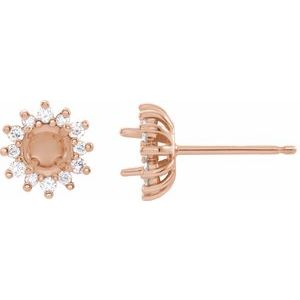 1/6 Ctw Natural Diamond Semi-Set Earrings