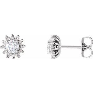 Forever One Colorless Lab-Grown Moissanite And 1/6 Ctw Earrings