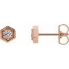 14K Rose 1/8 CTW Natural Diamond Hexagon Stud Earrings