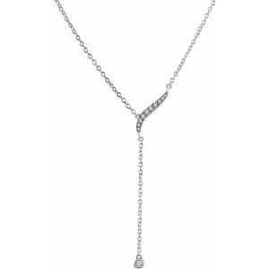 1/10 Ctw Natural Diamond Y Necklace