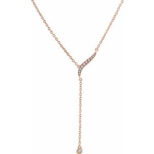 14K Rose 1/10 CTW Natural Diamond 16-18″ Y Necklace