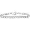 Sterling Silver Imitation White Cubic Zirconia 7″ Line Bracelet