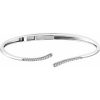 1/4 Ctw Natural Diamond Bypass Hinged Cuff Bracelet