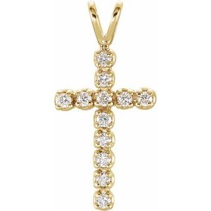 Natural Diamond Cross Pendant