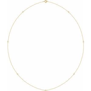 14K Yellow 1/4 CTW Natural Diamond 7-Station 24″ Necklace