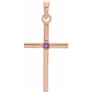 Natural Amethyst Cross Pendant