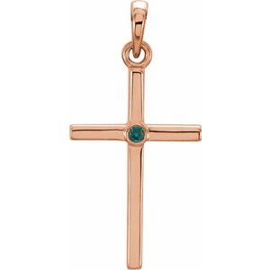 Natural Alexandrite Cross Pendant