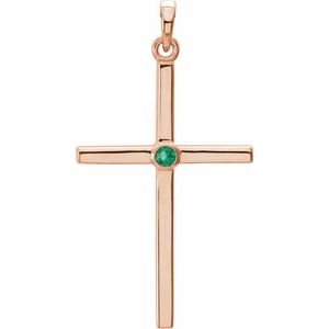 Natural Emerald Cross Pendant