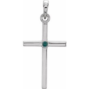 Natural Alexandrite Cross Pendant