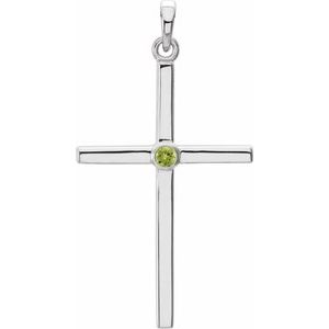 Natural Peridot Cross Pendant