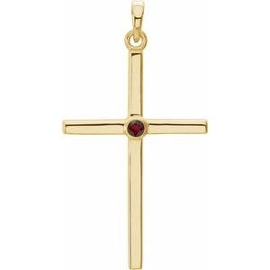 Natural Garnet Cross Pendant