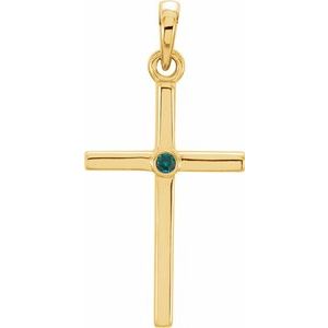 Natural Alexandrite Cross Pendant