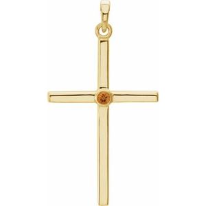 Natural Citrine Cross Pendant