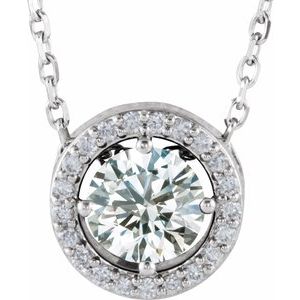 Imitation Diamond And .05 Ctw Natural Diamond Necklace