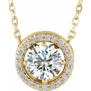 1/2 Ctw Natural Diamond Halo-Style Necklace