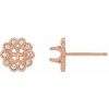 14K Rose 4.1 mm Round .08 CTW Natural Diamond Semi-Set Earrings